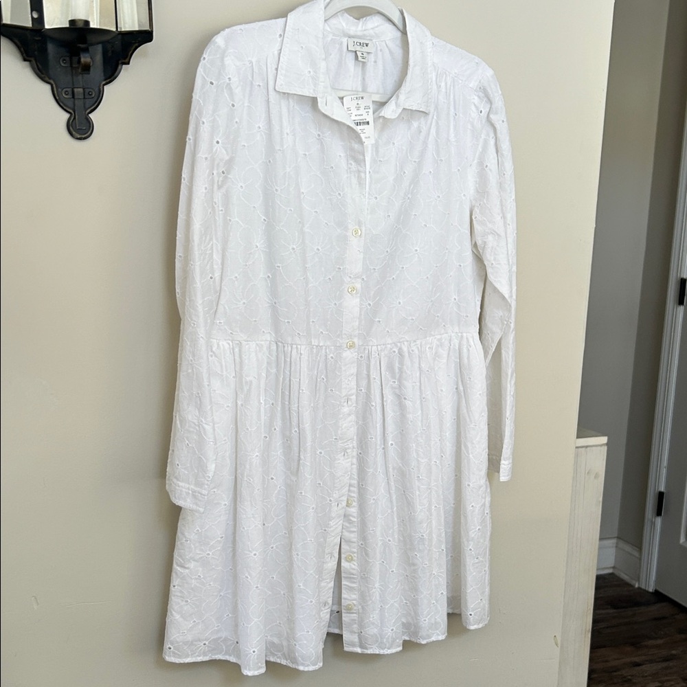 NWT J.Crew White Eyelet Dress 8